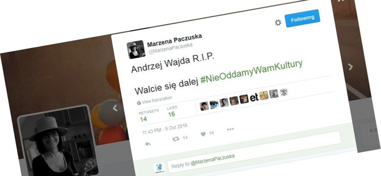 "Walcie się dalej...". O czym twittuje szefowa "Wiadomości" po śmierci Andrzeja Wajdy?