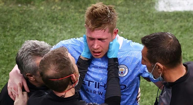 Kevin De Bruyne teamed up with the Belgium squad on Monday, just nine days after coming off injured in the Champions League final Creator: MICHAEL STEELE