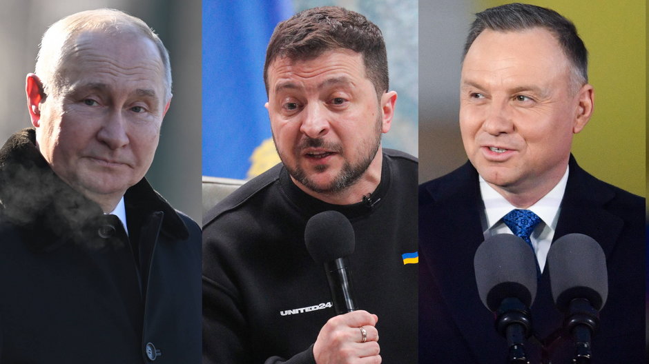 Władimir Putin, Wołodymyr Zełenski i Andrzej Duda