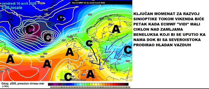 Moguć razvoj ciklona za uskršnje praznike