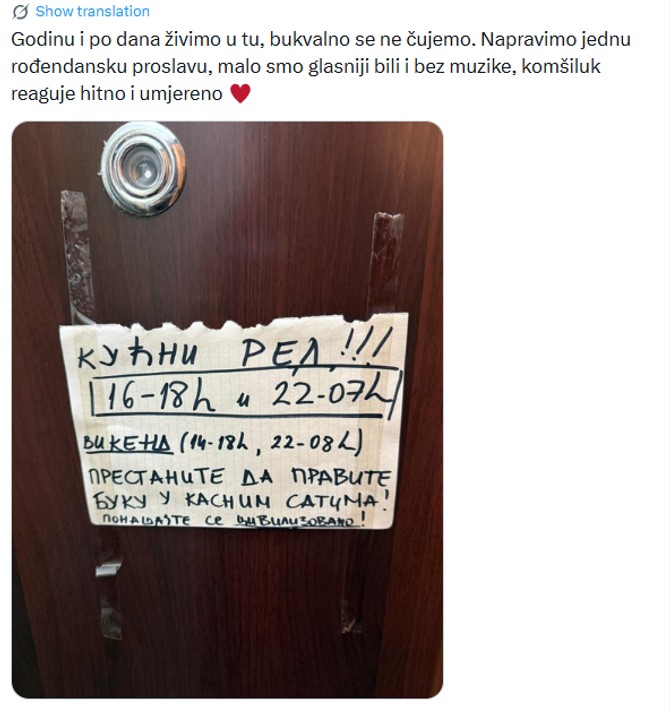 Tvit koji je nanovo pokrenuo raspravu