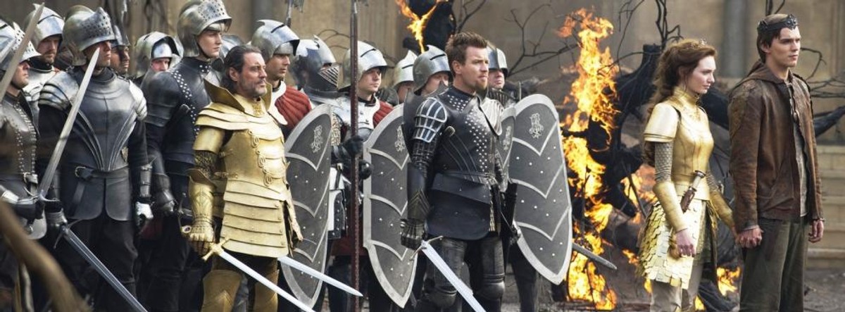 Ian McShane, Ewan McGregor, Eleanor Tomlinson i Nicholas Hoult w filmie "Jack pogromca olbrzymów"