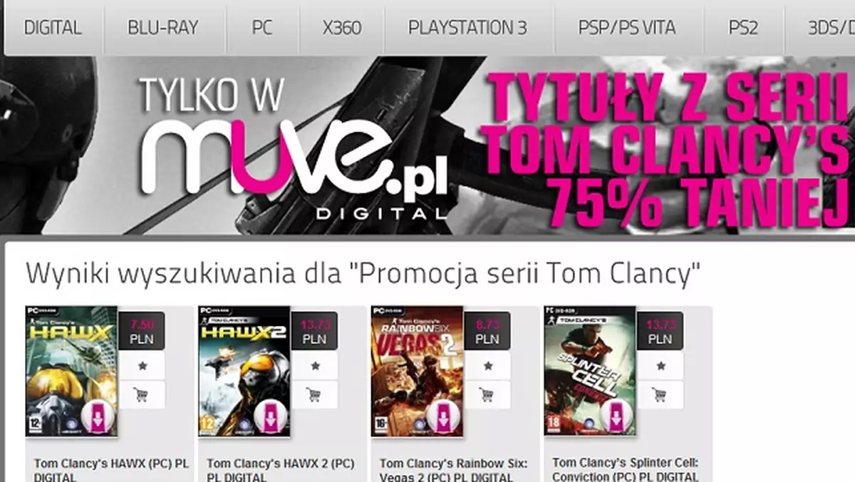 Promocja na gry z serii Tom Clancy na Muve Digital