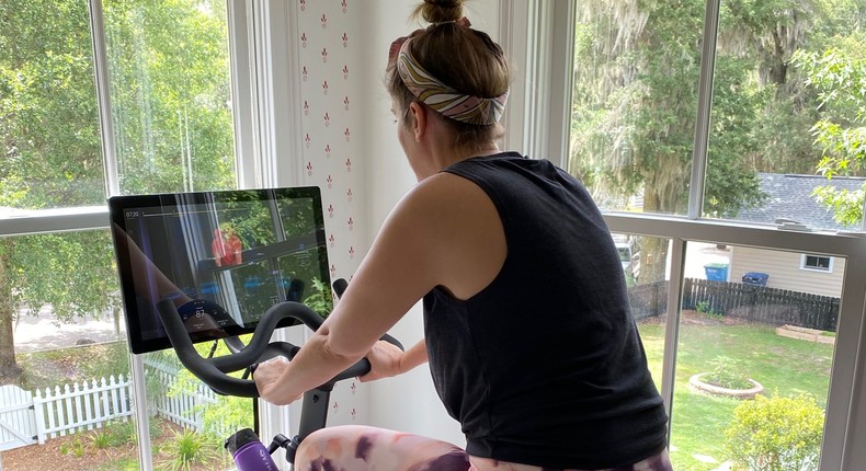 The author's first day riding her Peloton.
