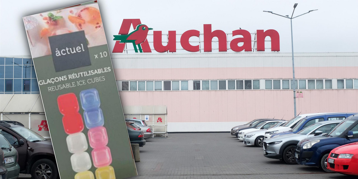 Sieć Auchan wycofała ze sprzedaży kostki do lodu wielokrotnego użytku. Ostrzega przed możliwością zadławienia.