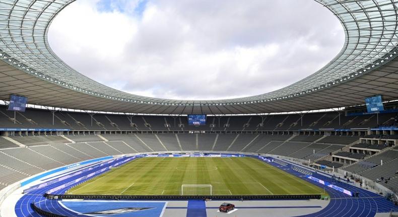 Berlin's Olympic Stadium will host this year's German Cup final without spectators Creator: Soeren Stache