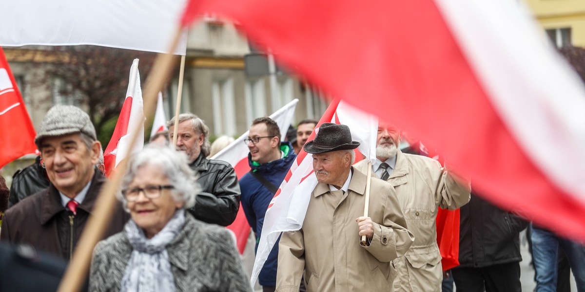 Pochód z okazji Święta Pracy w Rzeszowie