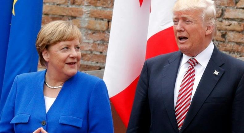 European leaders, among them German leader Angela Merkel, seen in May 2017 with US President Donald Trump, suggested Europe might have to look to its own security after Trump refused to make an unequivocal public commitment to NATO's Article 5