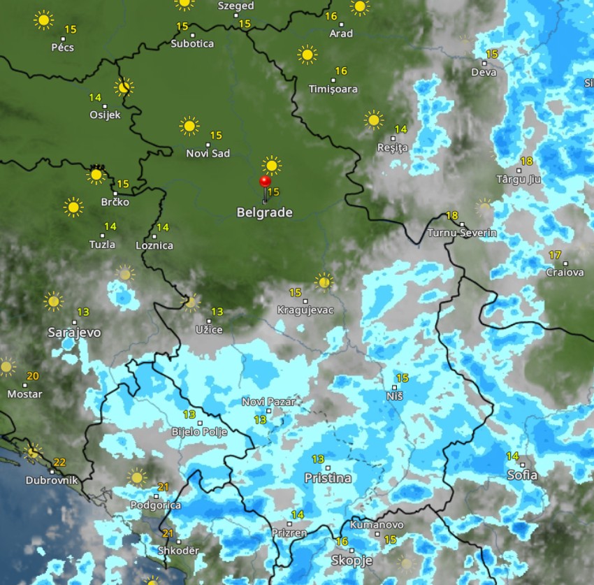 Nevreme polako napušta Srbiju oko 8h sutra ujutru