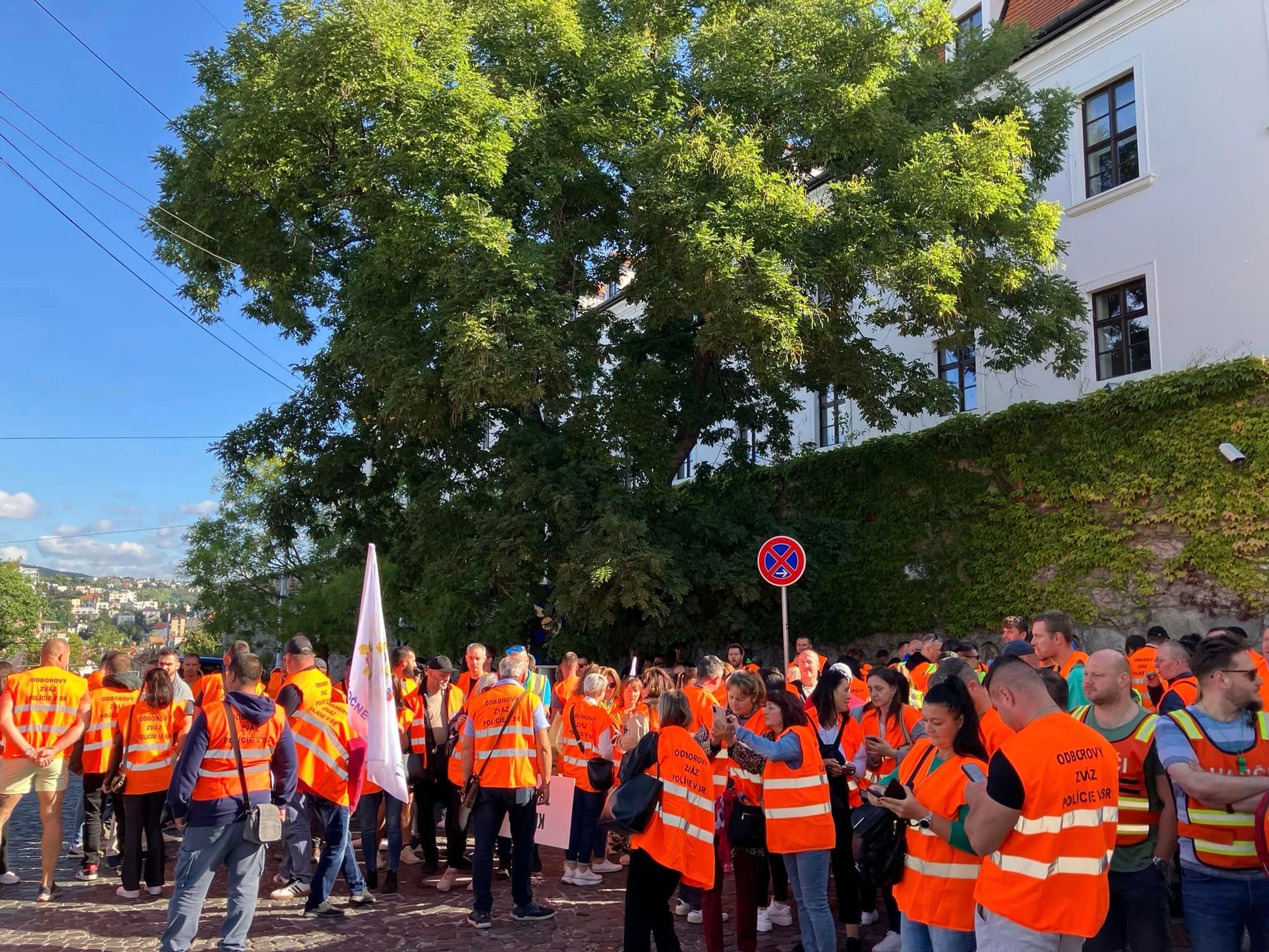 Policajní odborári zvolali pred parlament zhromaždenie proti zmrazeniu platov.