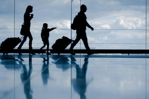 Family at the airport