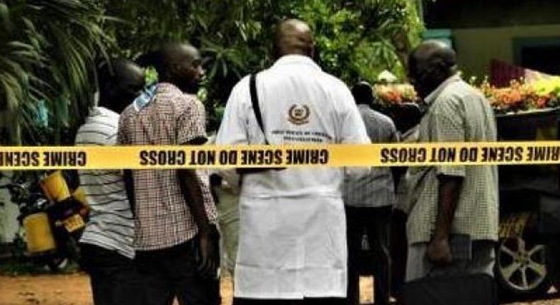 File image of DCI detectives at a crime scene in Kenya