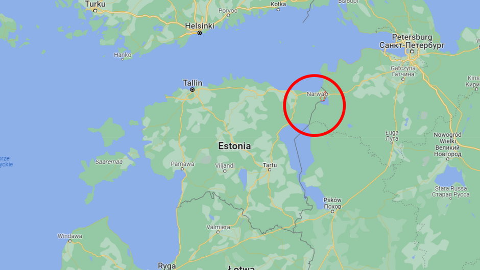 Narwa to rzeka graniczna między Rosją i Estonią