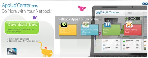 AppUp Store pobierzemy na swojego netbooka ze strony Intela.