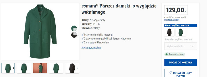 Esmara, Płaszcz z naszytymi kieszeniami