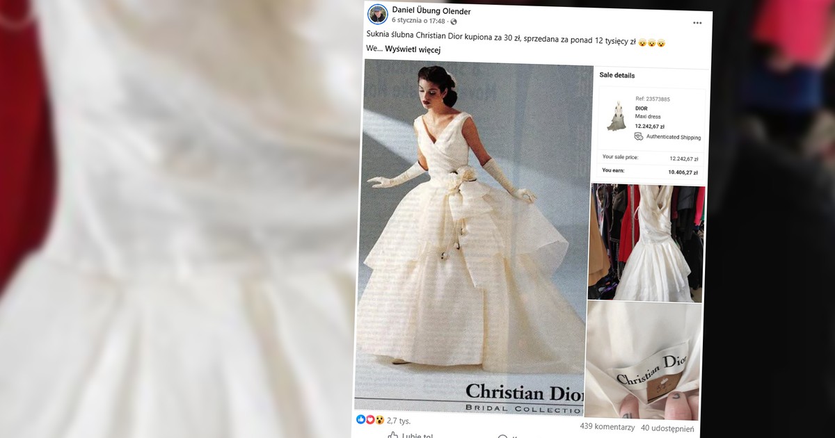 Znaleźli w lumpeksie z "podlaskim towarem" suknię Diora. Zapłacili 30 zł, zarobili fortunę