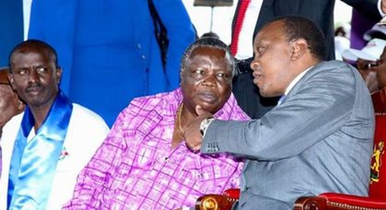 President Uhuru Kenyatta with Cotu boss Francis Atwoli