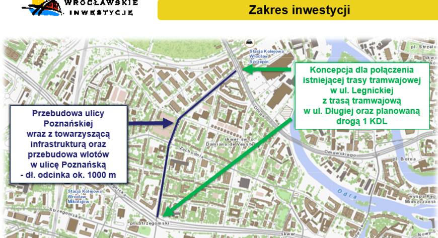 Wrocławskie Inwestycje ogłosiły przetarg na projekt przebudowy ulicy Poznańskiej