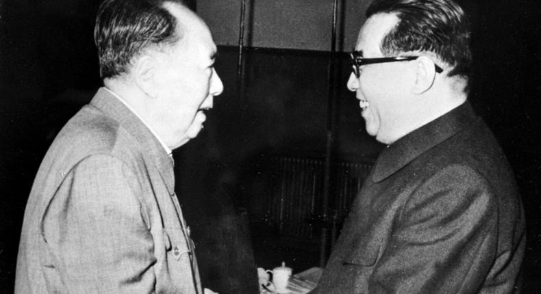 Then-Chinese leader Mao Tse Tung (L) and Kim Il Sung, the founder of North Korea, led countries whose relationship Mao said was as close as lips and teeth but analysts question whether their 1961 defence pact would hold in the event of another war