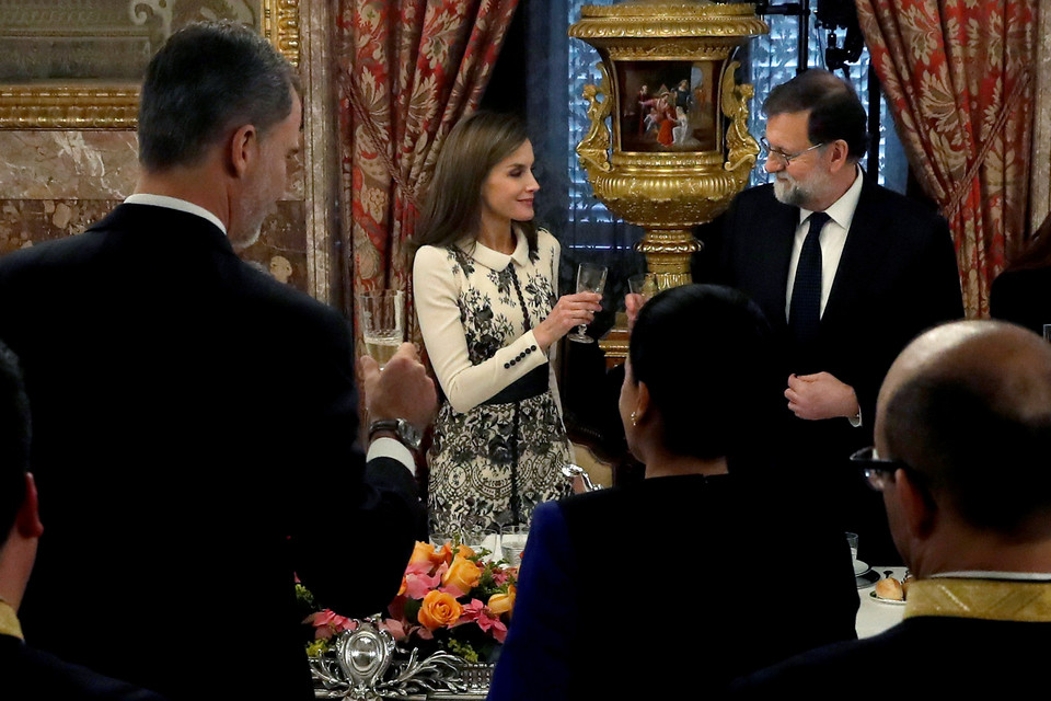 Królowa Letycja na oficjalnym spotkaniu w Madrycie
