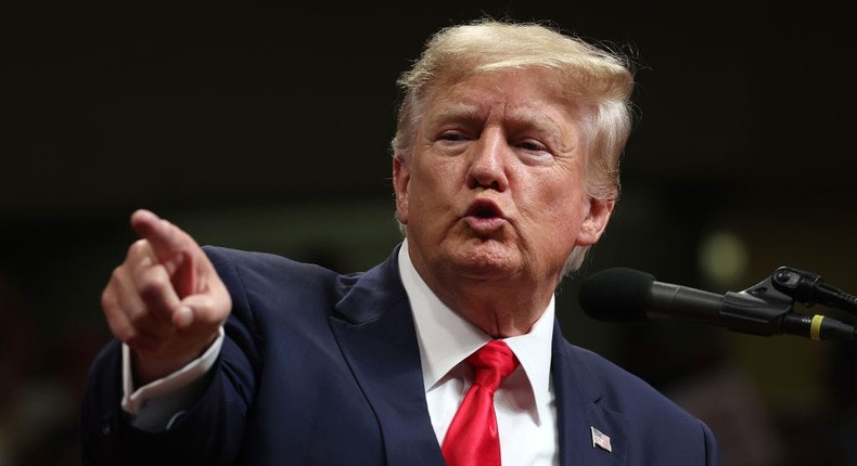 Former President Donald Trump speaks during a Save America rally in Anchorage, Alaska, on July 9, 2022.