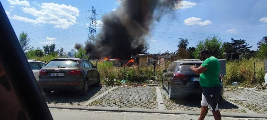 Požar na granici Novog Beograda i Bežanije