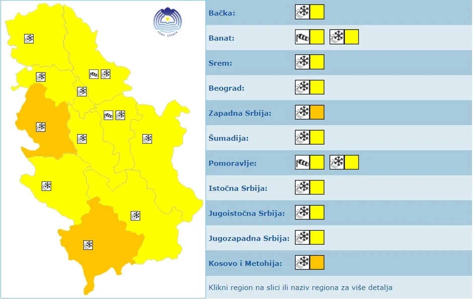 Meteoalarm 23. decembar