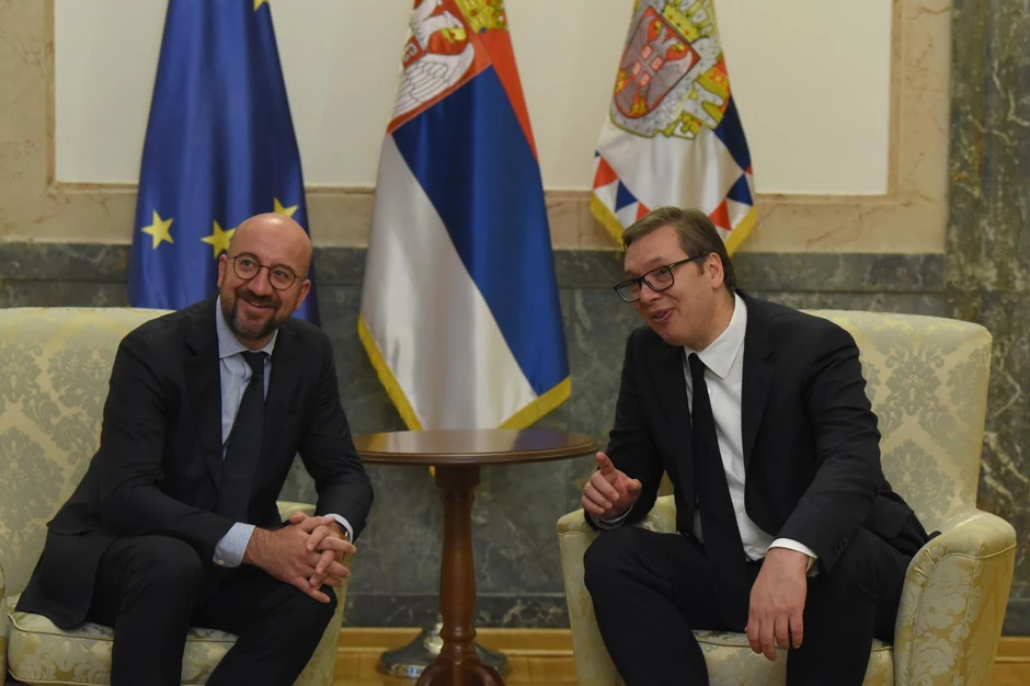 Šarl Mišel i Aleksandar Vučić