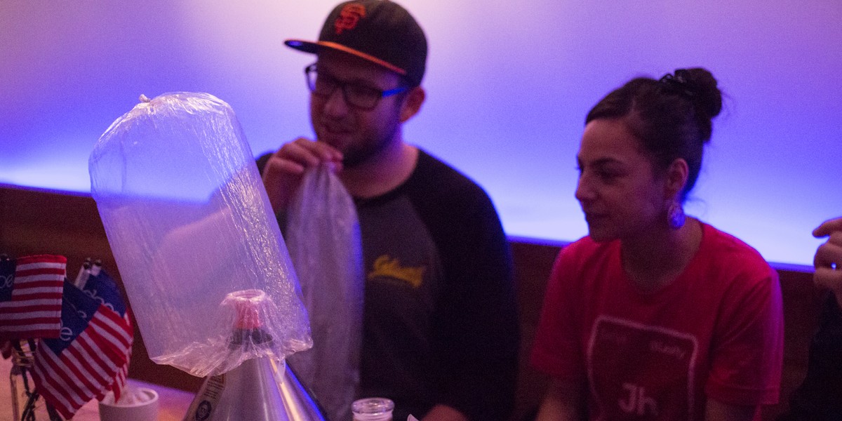 We attended an election viewing party at a San Francisco marijuana dispensary — here's what happened