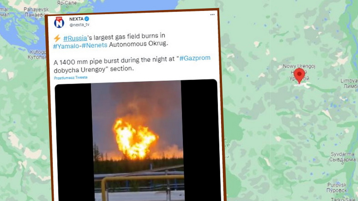 Wybuch w zakładzie Gazpromu w Rosji. Doszło do ogromnego pożaru