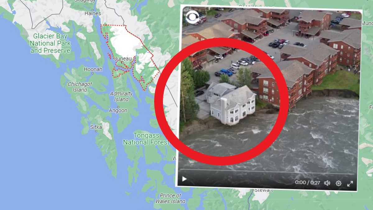 Powódź na Alasce, woda porwała dom. Wszystko się nagrało