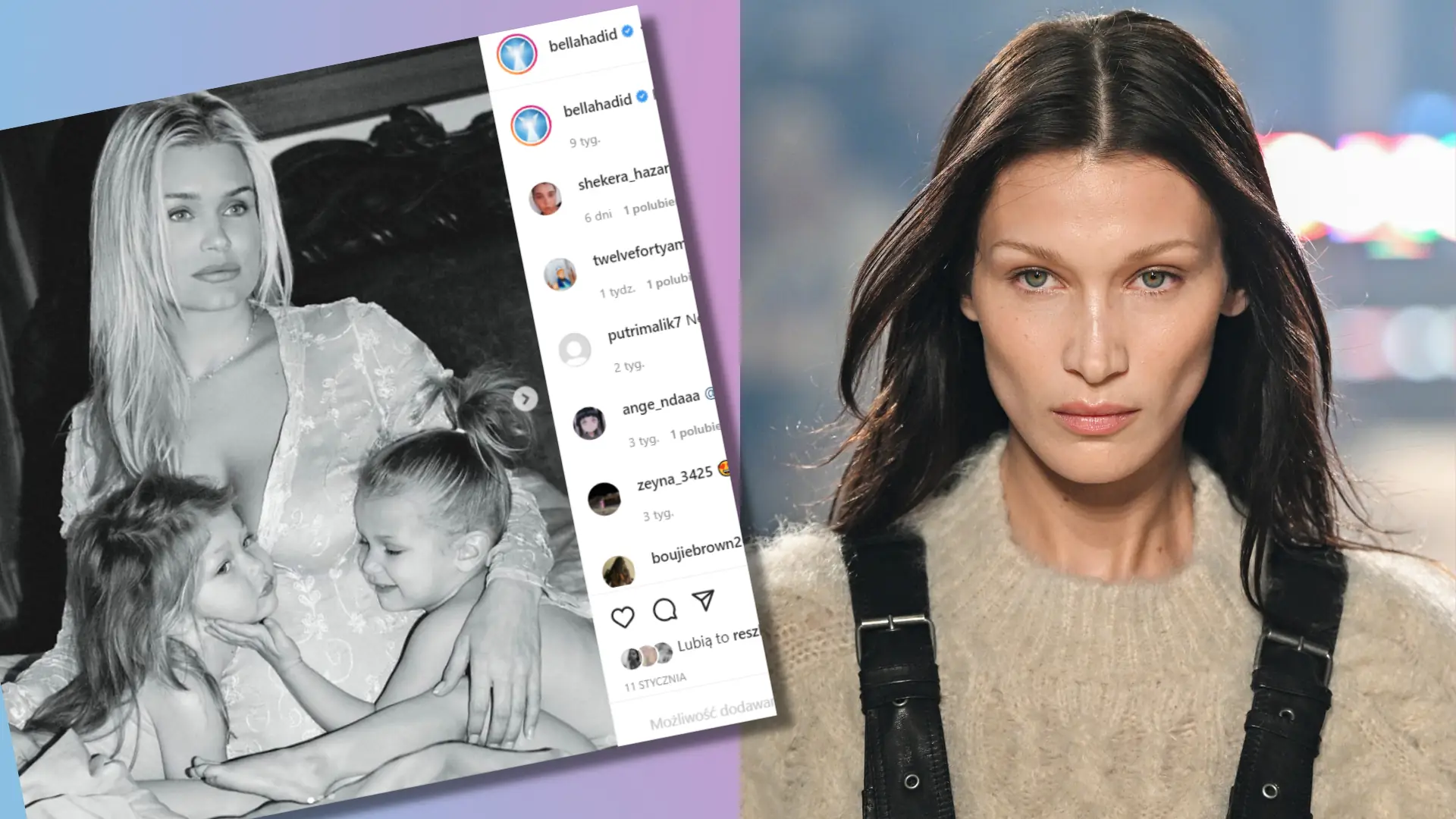 Bella Hadid o byciu "brzydszą siostrą" i operacji nosa w wieku 14 lat