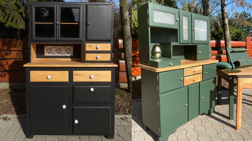 Odnowione przez Polę kredensy z PRL-u zdobią wnętrza domów i mieszkań