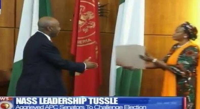 Senate President, Bukola Saraki and Senator Remi Tinubu