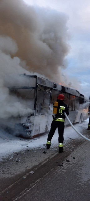 Pożar miejskiego autobusu w Skarżysku – Kamiennej