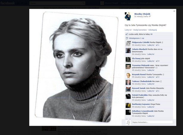 Olejnik jak Tymoszenko? Dziennikarka chwali się starym zdjęciem