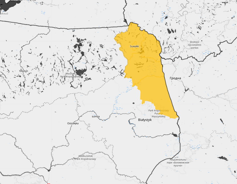 W części Podlasia obowiązują ostrzeżenia przed marznącym deszczem i przymrozkami