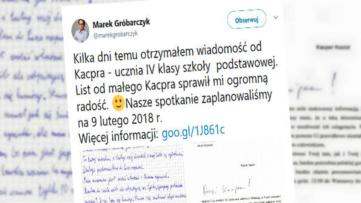 Minister gospodarki morskiej otrzymał nietypowy list. Uczeń IV klasy z Braniewa, Kacper, poprosił go o spełnienie marzenia.