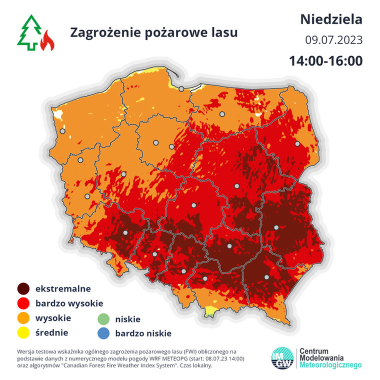 W Polsce mamy obecnie do czynienia z ekstremalnym zagrożeniem pożarowym w lasach