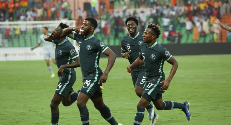 Kelechi Iheanacho celebrates his winner against Egypt at the Africa Cup of Nations (IMAGO / Shengolpixs)