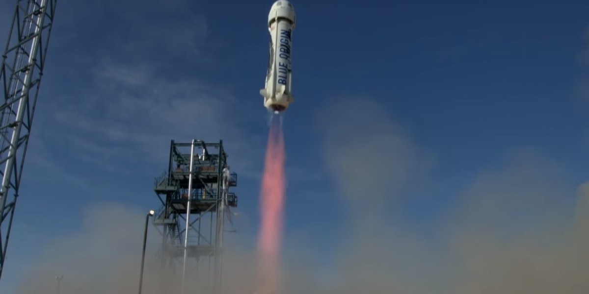 New Shepard, rakieta wyprodukowana przez firmę Blue Origin, założoną przez Jeffa Bezosa