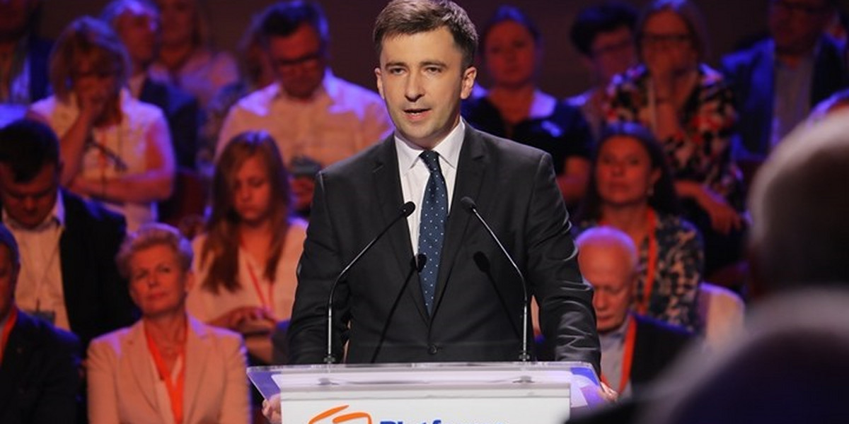 Andrzej Rzońca na radzie krajowej PO w 2017 r.
