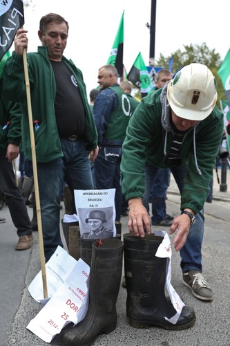 Górnicy przed Sejmem