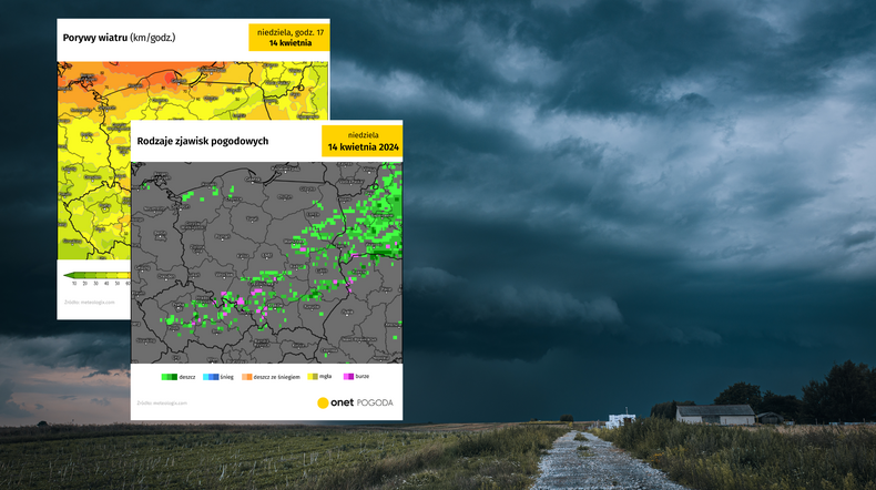 Pogoda stanie się niebezpieczna. Idą burze i wichury (screen: meteologix.com)