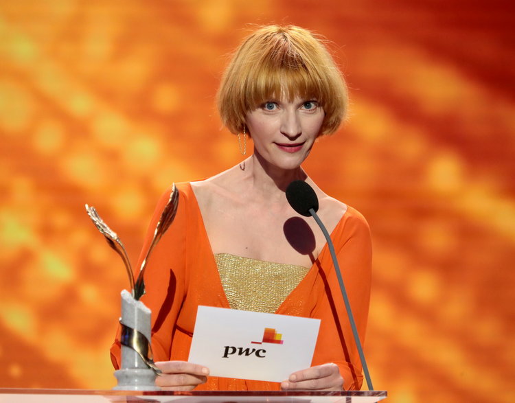 Agata Buzek podczas gali wręczenia Polskich Nagród Filmowych Orły (2021)