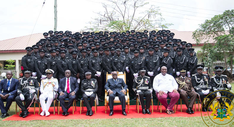President Akufo-Addo at the graduation ceremony of the 50th Cadet Officers Course of the Police Service
