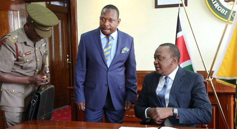 President Uhuru Kenyatta with governor Mike Sonko