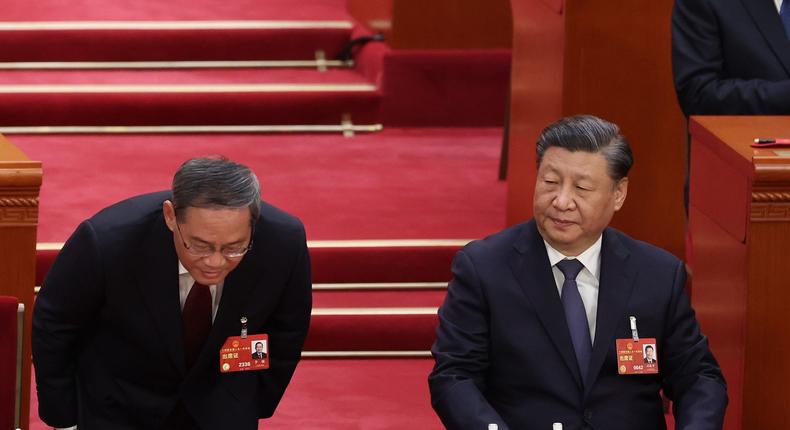 Chinese Premier Li Qiang and Chinese leader Xi Jinping.Lintao Zhang/Getty Images