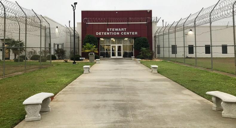 The entrance to the Stewart Detention Center is pictured in Lumpkin, Georgia..JPG