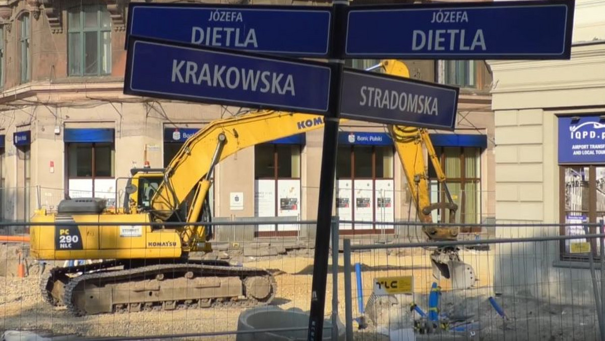 Kraków: Przebudowa ul. Krakowskiej. To może być fragment legendarnej bramy z czasów Kazimierza Wielkiego